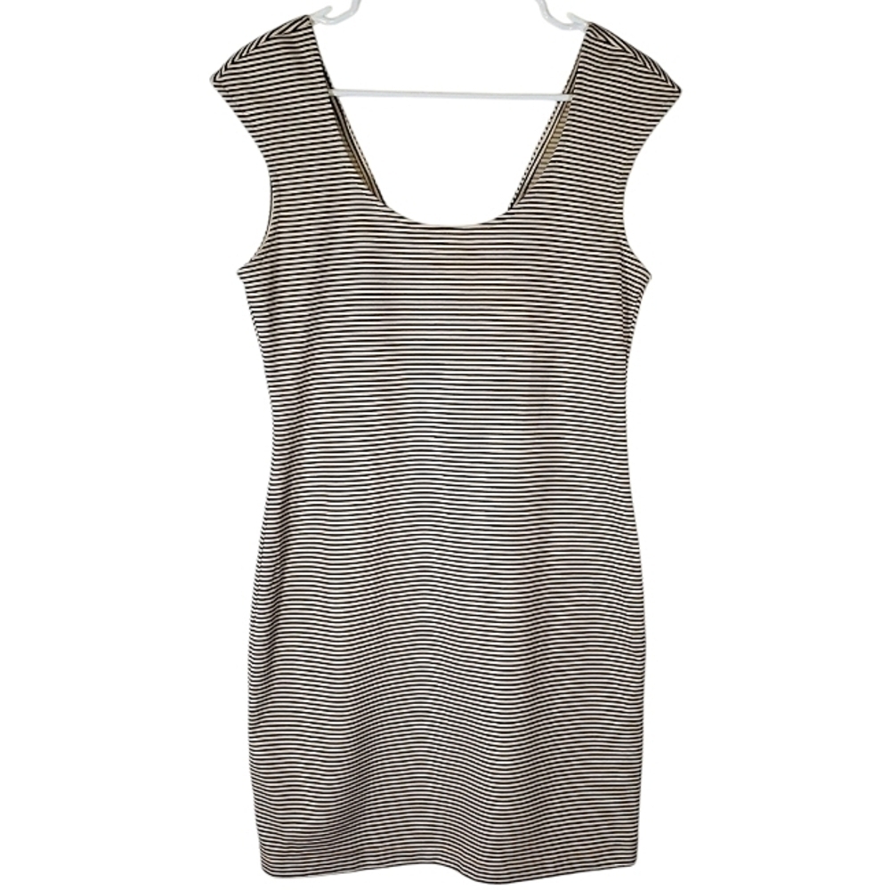 2143 * BCBGeneration Striped Tank Dress Cream Black Size XS